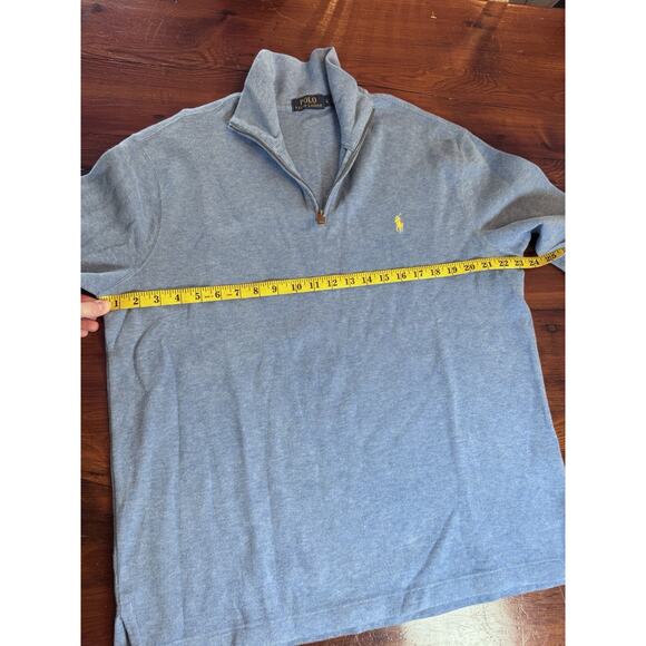 Polo Ralph Lauren Light Blue Mens 1/4 Zip Pull Over Sweater Size Large - Picture 6 of 14